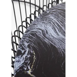KARE Design Tables Basses|Table Basse Wire Noir/Verre Décor Marbre (2/Set)