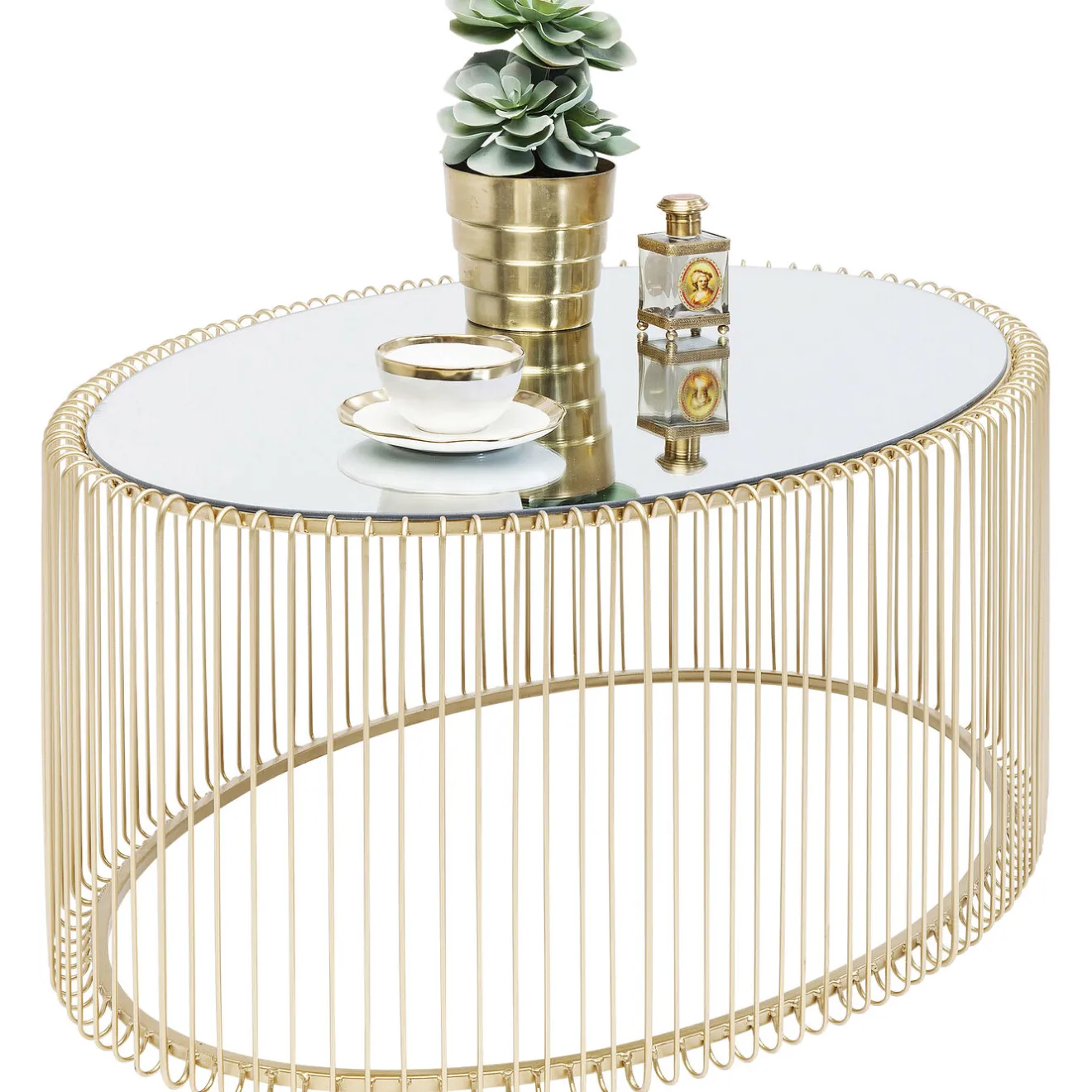 KARE Design Tables Basses|Table Basse Wire Uno Laiton 60X90Cm