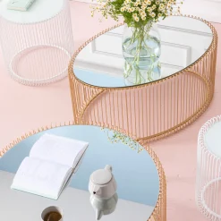 KARE Design Tables Basses|Table Basse Wire Uno Laiton 60X90Cm