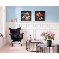 KARE Design Tables Basses|Table Basse Wire Uno Noir O80Cm