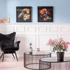 KARE Design Tables Basses|Table Basse Wire Uno Noir O80Cm