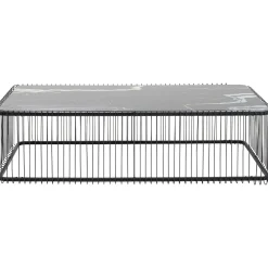KARE Design Tables Basses|Table Basse Wire Verre Marbre Noir 145X70Cm