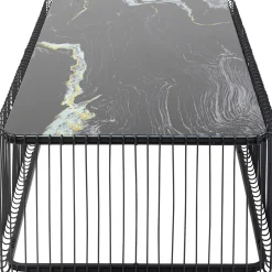 KARE Design Tables Basses|Table Basse Wire Verre Marbre Noir 145X70Cm