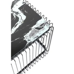 KARE Design Tables Basses|Table Basse Wire Verre Marbre Noir 145X70Cm