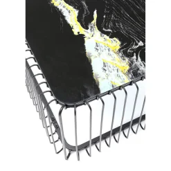 KARE Design Tables Basses|Table Basse Wire Verre Marbre Noir 145X70Cm