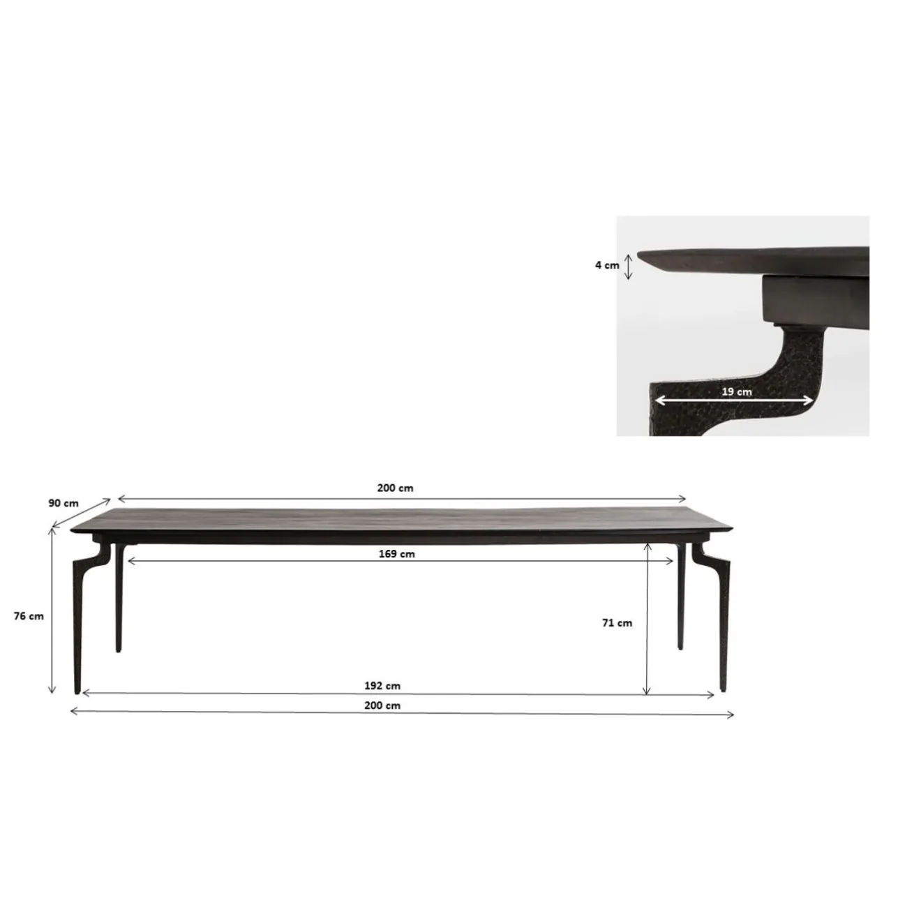 KARE Design Tables À Manger|Table Bug 200X90Cm