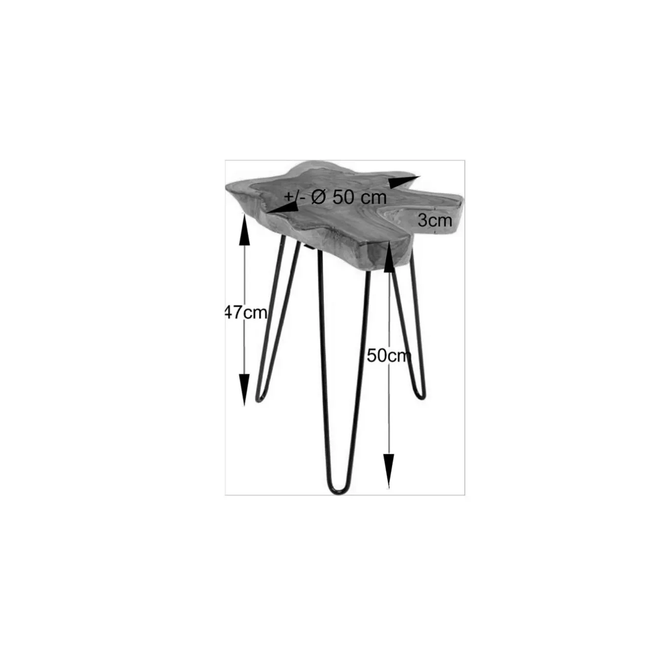 KARE Design Tables D'Appoint|Table D Appoint Aspen Nature 50X50Cm