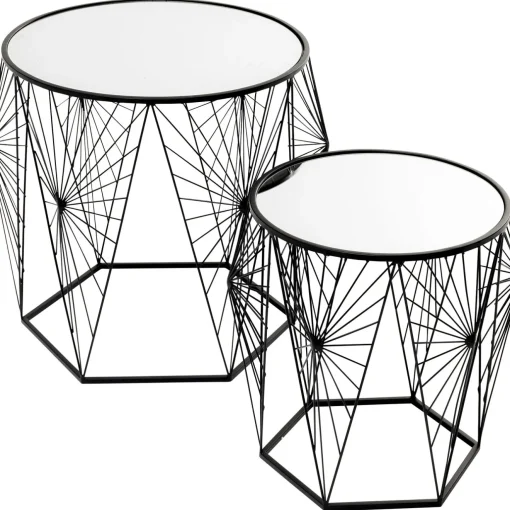 KARE Design Tables D'Appoint|Table D Appoint Cobweb Noir (2/Set)
