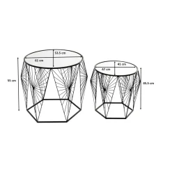 KARE Design Tables D'Appoint|Table D Appoint Cobweb Noir (2/Set)