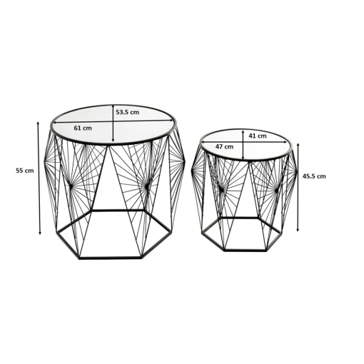 KARE Design Tables D'Appoint|Table D Appoint Cobweb Noir (2/Set)