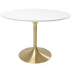 KARE Design Tables À Manger|Table Invitation Blanc-Laiton O120Cm