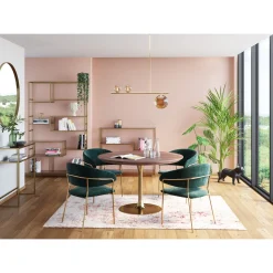 KARE Design Tables À Manger|Table Invitation Noyer-Laiton O90Cm