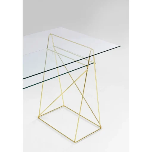 KARE Design Bureaux|Table Polar Laiton-Verre Trempe 8Mm