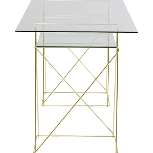KARE Design Bureaux|Table Polar Laiton-Verre Trempe 8Mm