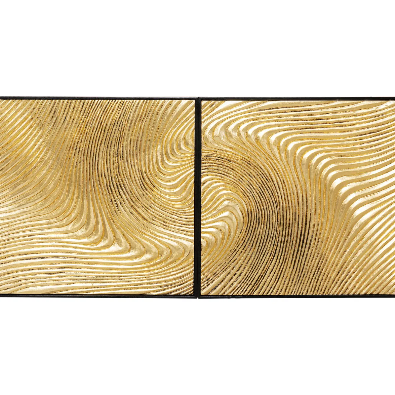 KARE Design Tableaux D'Objets|Tableau Décoratif Wave Dore (2/Set)