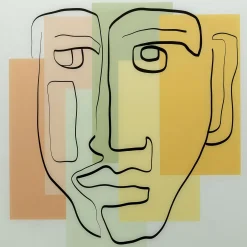 KARE Design Tableaux En Verre|Tableau En Verre Art Face Pastell 100X100Cm