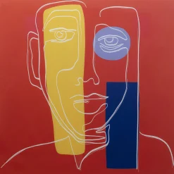 KARE Design Tableaux En Verre|Tableau En Verre Art Face Rouge 100X100Cm