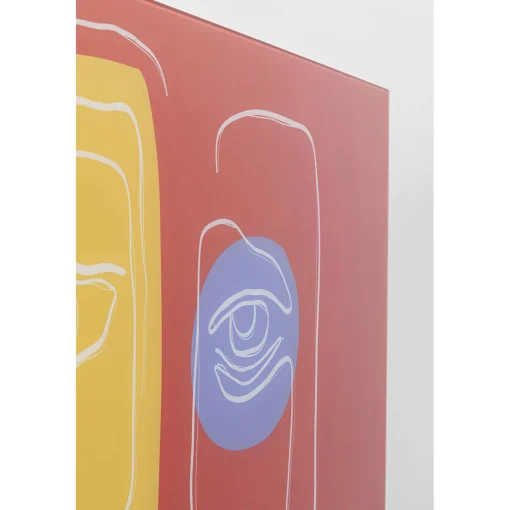 KARE Design Tableaux En Verre|Tableau En Verre Art Face Rouge 100X100Cm