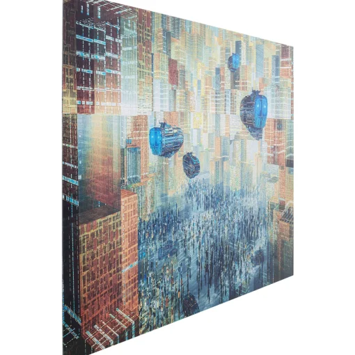 KARE Design Tableaux En Verre|Tableau En Verre 3D Future City 150X100Cm
