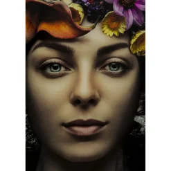 KARE Design Tableaux En Verre|Tableau En Verre Flower Art Lady 80X80Cm