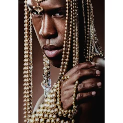 KARE Design Tableaux En Verre|Tableau En Verre Traditional Beads Man 100X150Cm