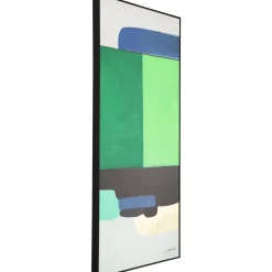 KARE Design Tableaux Encadres|Tableau Encadre Abstract Shapes Vert 73X143Cm