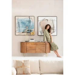 KARE Design Tableaux Encadres|Tableau Encadre Dust Bleu 100X100Cm