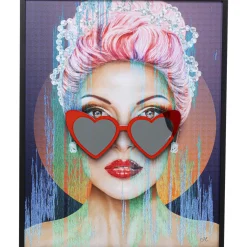 KARE Design Tableaux Encadres|Tableau Encadre Heart Glasses 100X80Cm