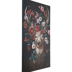 KARE Design Tableaux Sur Toile|Tableau Sur Toile Deer In Flower 90X140Cm