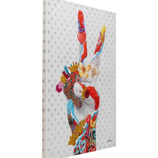 KARE Design Tableaux Sur Toile|Tableau Sur Toile Peace Sign 90X120Cm