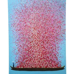 KARE Design Tableaux Sur Toile|Tableau Touched Flower Boat Bleu-Fuchsia 120X160Cm