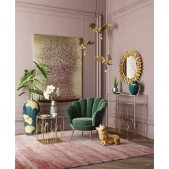KARE Design Tableaux Sur Toile|Tableau Touched Flower Boat Dore-Fuchsia Pink 120X