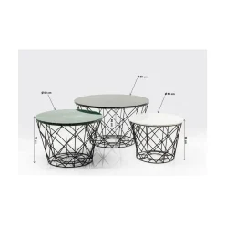 KARE Design Tables Basses|Tables Basses East Coast Rond (Jeu De 3)