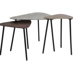 KARE Design Tables Basses|Tables Basses Loft Triangle Vintage (Set De 3)