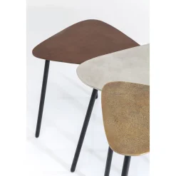 KARE Design Tables Basses|Tables Basses Loft Triangle Vintage (Set De 3)