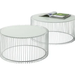 KARE Design Tables Basses|Tables Basses Wire Blanches (Set De 2)