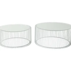 KARE Design Tables Basses|Tables Basses Wire Blanches (Set De 2)