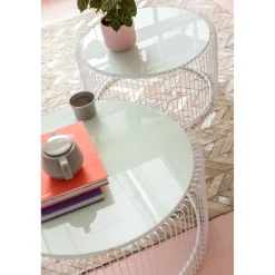 KARE Design Tables Basses|Tables Basses Wire Blanches (Set De 2)