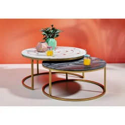 KARE Design Tables D'Appoint|Tables D Appoint Mystic Rond (Jeu De 2)