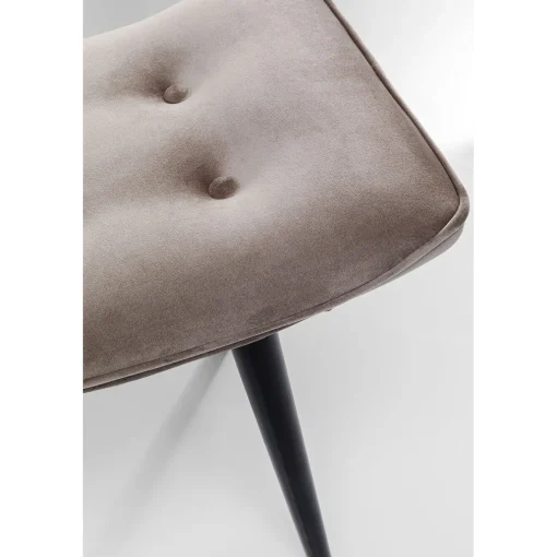 KARE Design Tabourets|Tabouret Black Vicky Velours Gris 46X59Cm