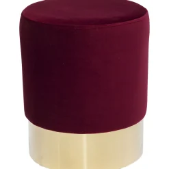 KARE Design Tabourets|Tabouret Cherry Bordeaux Laiton O35Cm