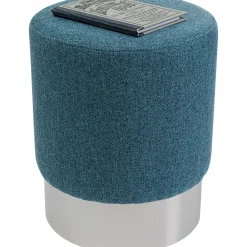 KARE Design Tabourets|Tabouret Cherry Lina Bleu Argente O35Cm