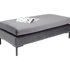 KARE Design Tabourets|Tabouret Gianni Velours Gris Noir