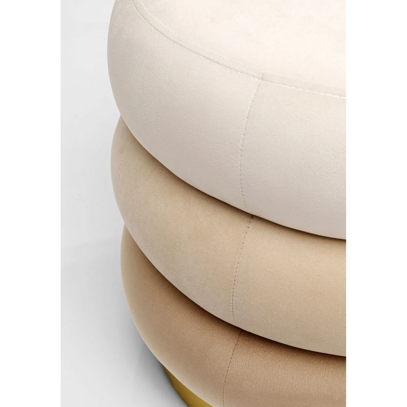 KARE Design Tabourets|Tabouret Sandwich Creme O45Cm