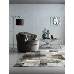 KARE Design Tapis En Peau|Tapis Squares Gris 170X240Cm