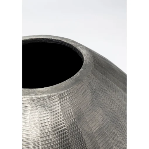 KARE Design Vases Décoratifs|Vase Décoratif Sacramento Carving Argente 30Cm