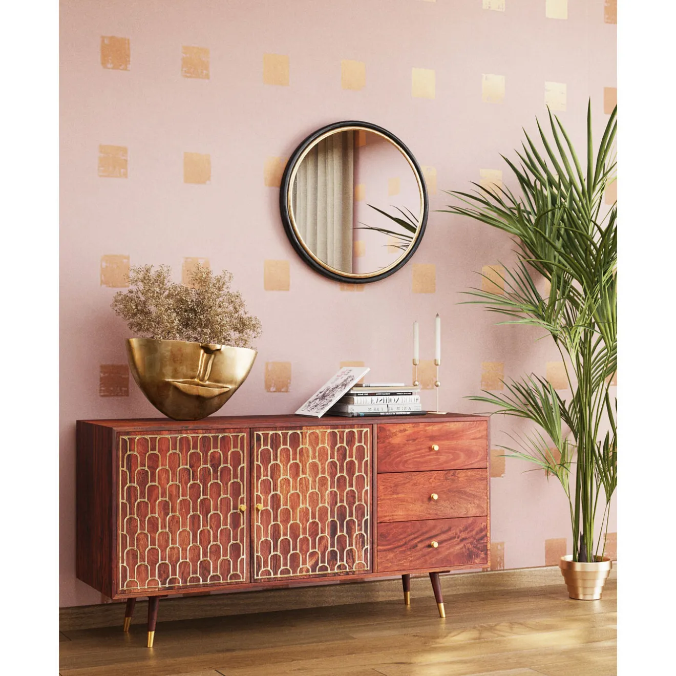 KARE Design Vases|Vase Half Face Dore 46Cm