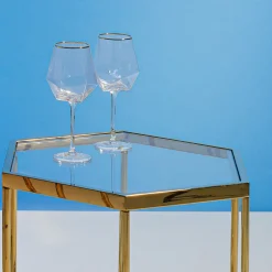 KARE Design Verres|Verre A Vin Diamond Dore Rim
