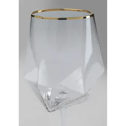 KARE Design Verres|Verre A Vin Diamond Dore Rim